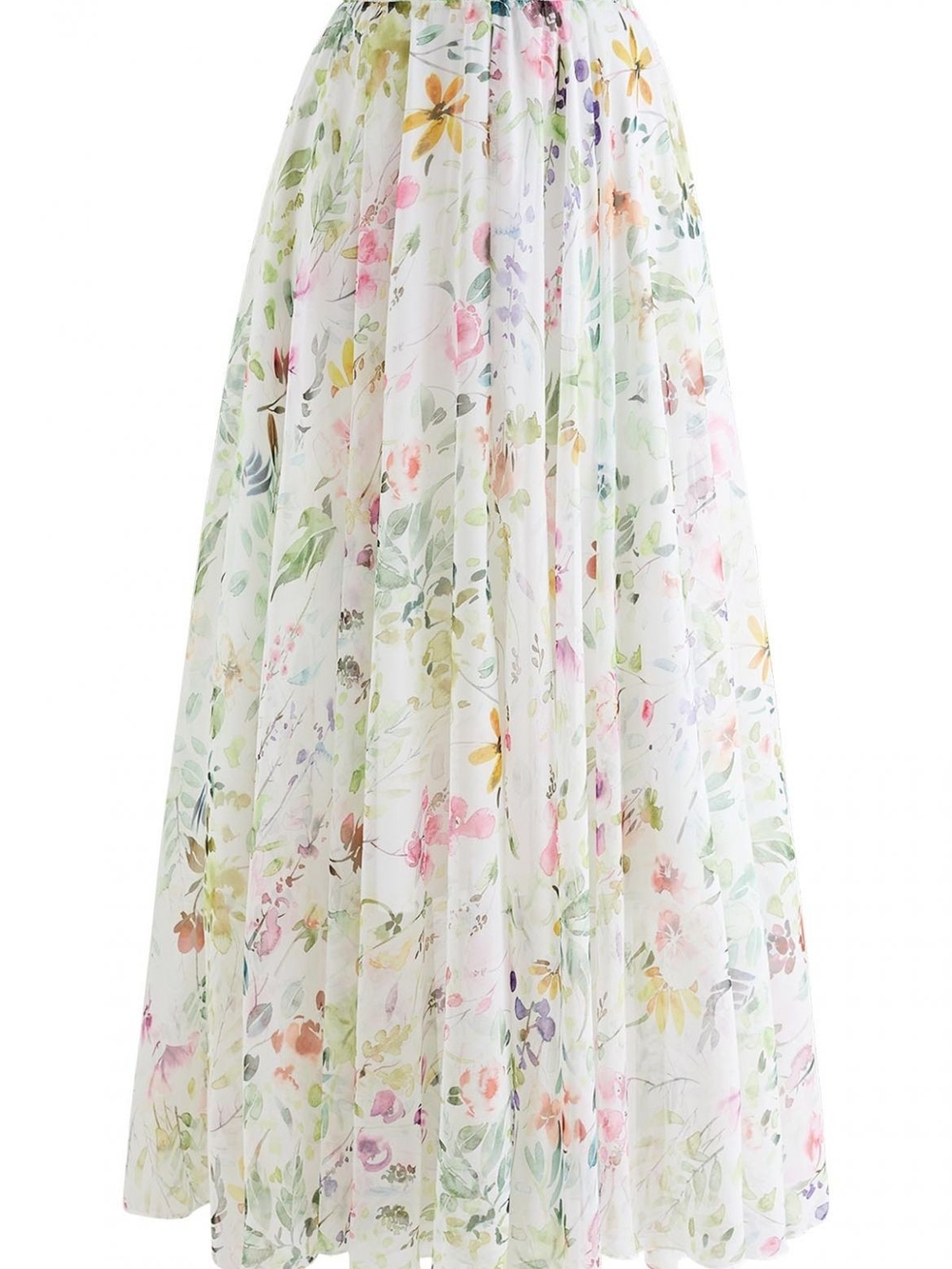 Beautiful "CHICWISH" Maxi Skirt That Looks Like Watercolor Floral Print